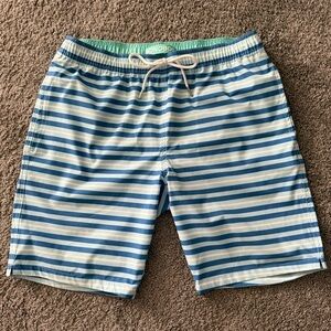 Bonobos Blue and White Striped Swim Trunks Size S